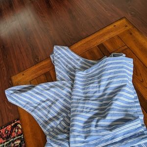Striped white and blue jumpsuit + adjustable